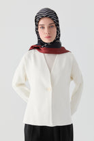 V Yaka Hırka - Ekru TUGBA