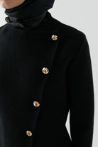 Asimetrik Hırka - Siyah TUGBA