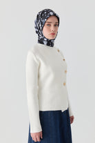 Asimetrik Hırka - Ekru TUGBA