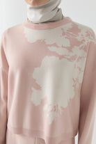 Çiçek Desenli Triko Takım - Pembe TUGBA