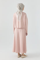 Çiçek Desenli Triko Takım - Pembe TUGBA