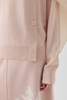 Yandan Düğmeli Kazak - Pudra TUGBA