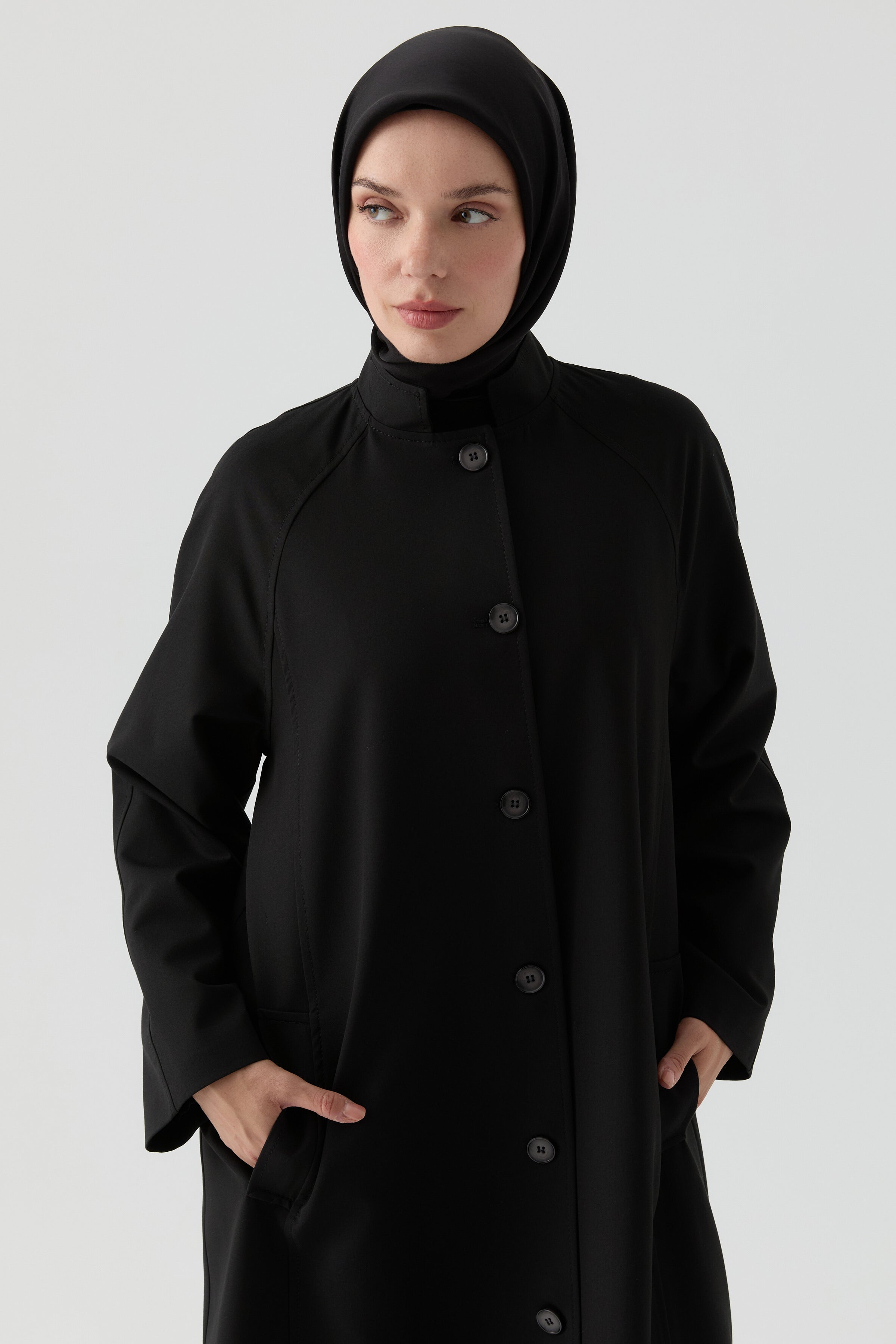 Hakim Yakalı Pardesü - Siyah TUGBA