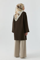 Bisiklet Yaka Tunik - Kahve TUGBA