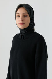 Bisiklet Yaka Tunik - Siyah TUGBA