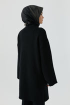 Bisiklet Yaka Tunik - Siyah TUGBA