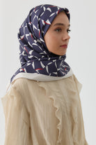 Mizan Twill İpek Eşarp - Lacivert TUGBA