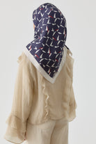 Mizan Twill İpek Eşarp - Lacivert TUGBA