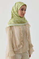 Mizan Twill İpek Eşarp - Açık Yeşil TUGBA
