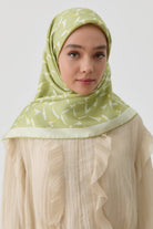 Mizan Twill İpek Eşarp - Açık Yeşil TUGBA