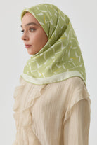 Mizan Twill İpek Eşarp - Açık Yeşil TUGBA