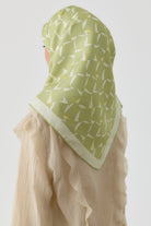 Mizan Twill İpek Eşarp - Açık Yeşil TUGBA