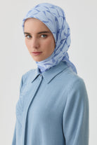 Mizan Twill İpek Eşarp - Açık Mavi TUGBA