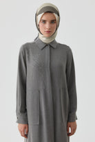 Pera Twill İpek Eşarp - Bej - Siyah TUGBA