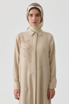 Pera Twill İpek Eşarp - Kahve TUGBA