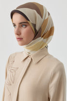 Pera Twill İpek Eşarp - Kahve TUGBA