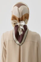 Pera Twill İpek Eşarp - Kahve TUGBA