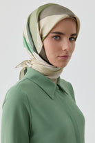 Pera Twill İpek Eşarp - Haki TUGBA