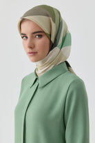 Pera Twill İpek Eşarp - Haki TUGBA