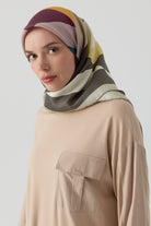 Pera Twill İpek Eşarp - Antrasit TUGBA