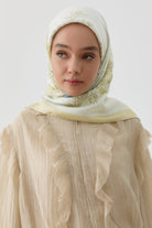 Feraye Twill İpek Eşarp - Sarı TUGBA
