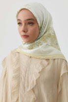 Feraye Twill İpek Eşarp - Sarı TUGBA