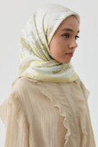 Feraye Twill İpek Eşarp - Sarı TUGBA