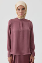 Feraye Twill İpek Eşarp - Gül Kurusu TUGBA