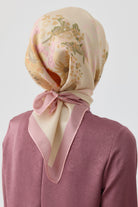 Feraye Twill İpek Eşarp - Gül Kurusu TUGBA