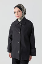 Kısa Trençkot - Siyah TUGBA