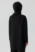 Boncuk İşlemeli Tunik - Siyah TUGBA