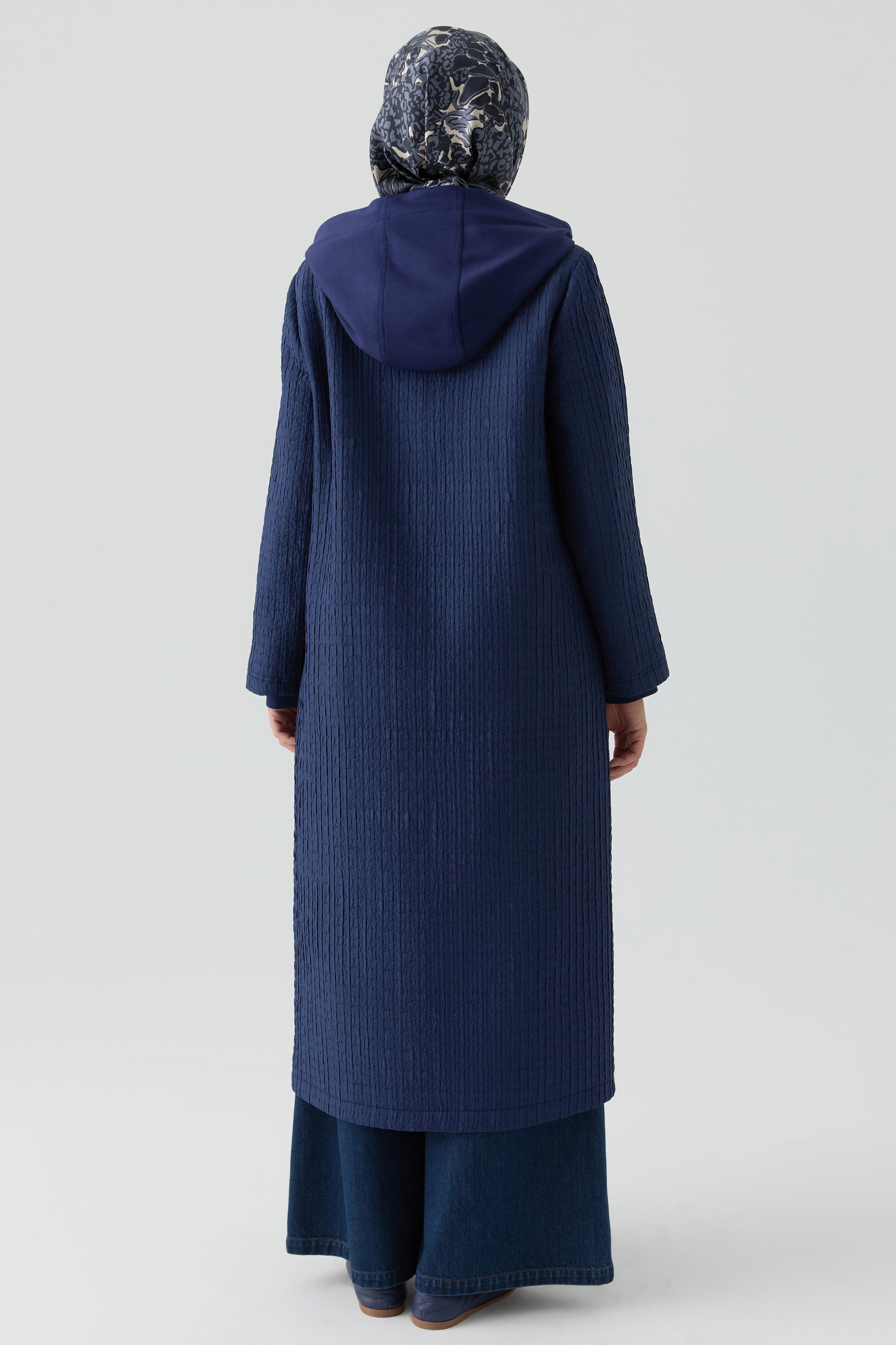 Knitted Combined Elastic Waist Midi Cape – TUĞBA