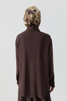 Fularlı Gömlek - Acı Kahve TUGBA