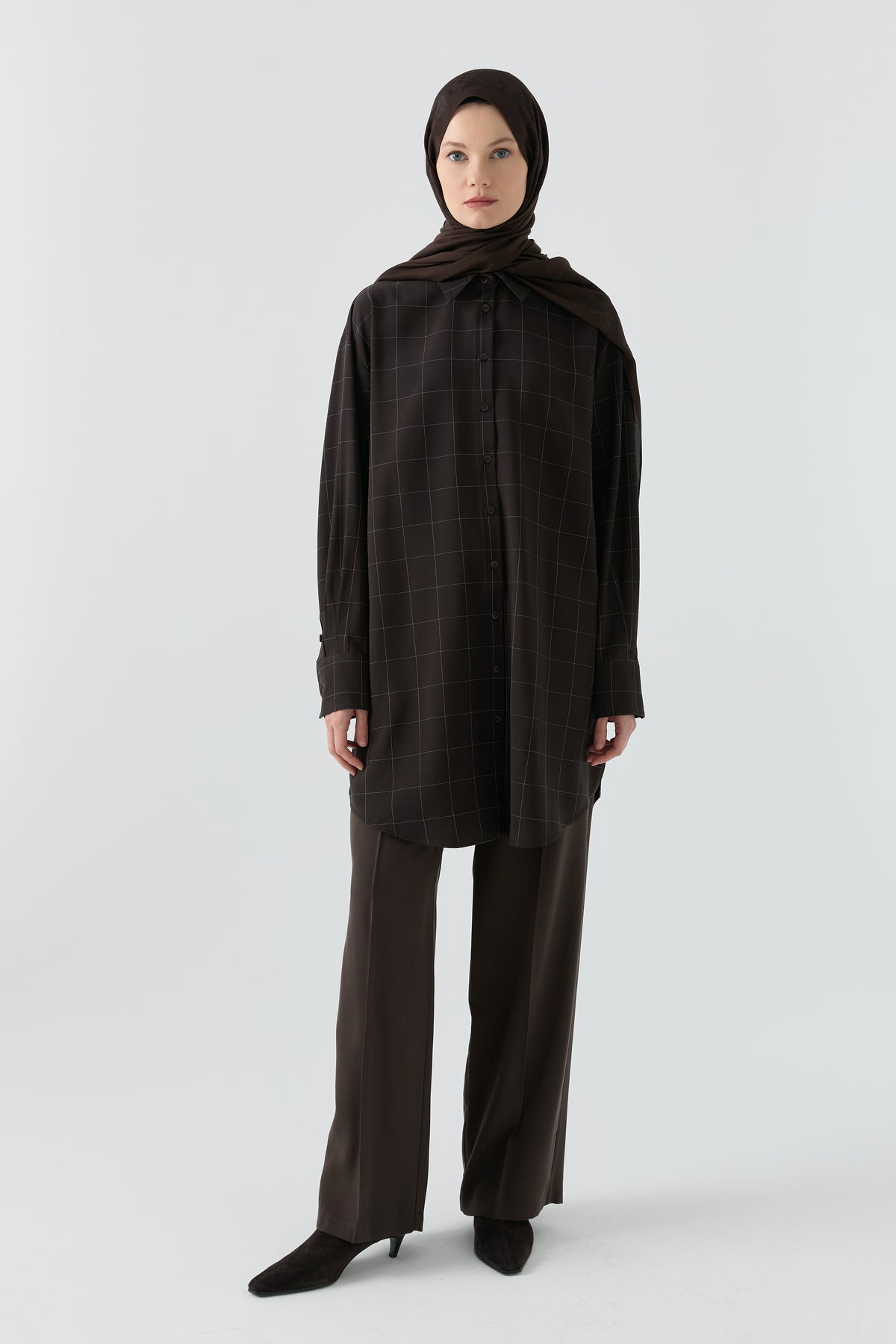 Pantalones de talle alto - Marrón amargo