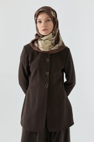 Belden Oturmalı Ceket - Acı Kahve TUGBA