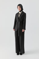 Kuşaklı Ceket - Antrasit TUGBA