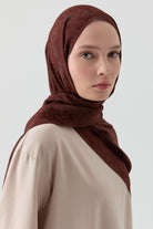 Motifli Jakar Şal - Kahve TUGBA