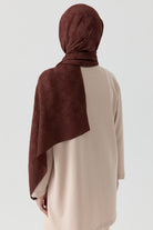 Motifli Jakar Şal - Kahve TUGBA