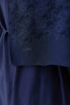 Motifli Jakar Şal - Lacivert TUGBA