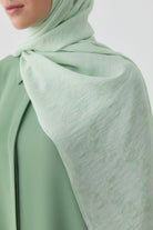 Motifli Jakar Şal - Mint TUGBA