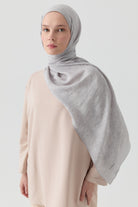 Motifli Jakar Şal - Gümüş TUGBA