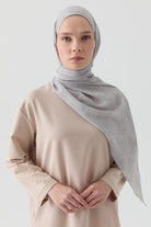 Motifli Jakar Şal - Gümüş TUGBA