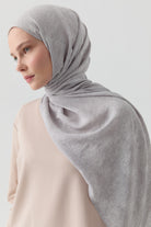 Motifli Jakar Şal - Gümüş TUGBA