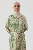 Zikzak Desenli Jakar Şal - Bej TUGBA