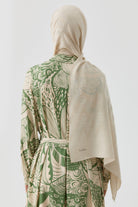 Zikzak Desenli Jakar Şal - Bej TUGBA