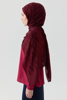 Zikzak Desenli Jakar Şal - Bordo TUGBA