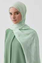 Zikzak Desenli Jakar Şal - Mint TUGBA