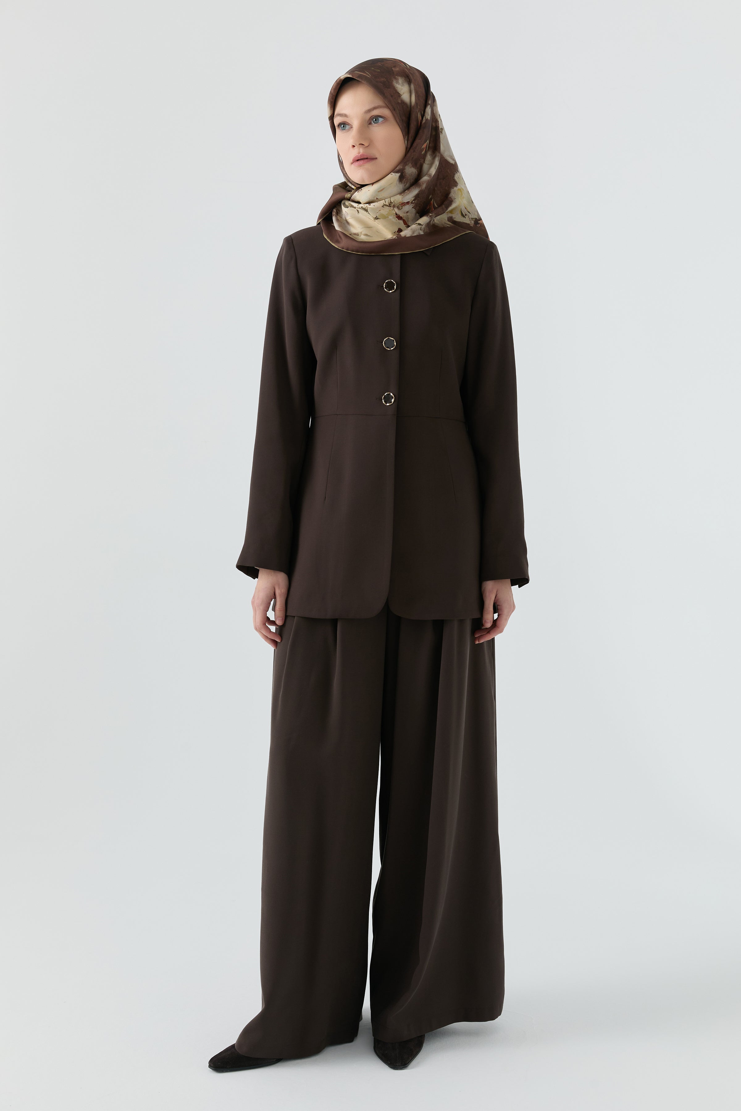 Bel Detaylı Pantolon - Acı Kahve TUGBA