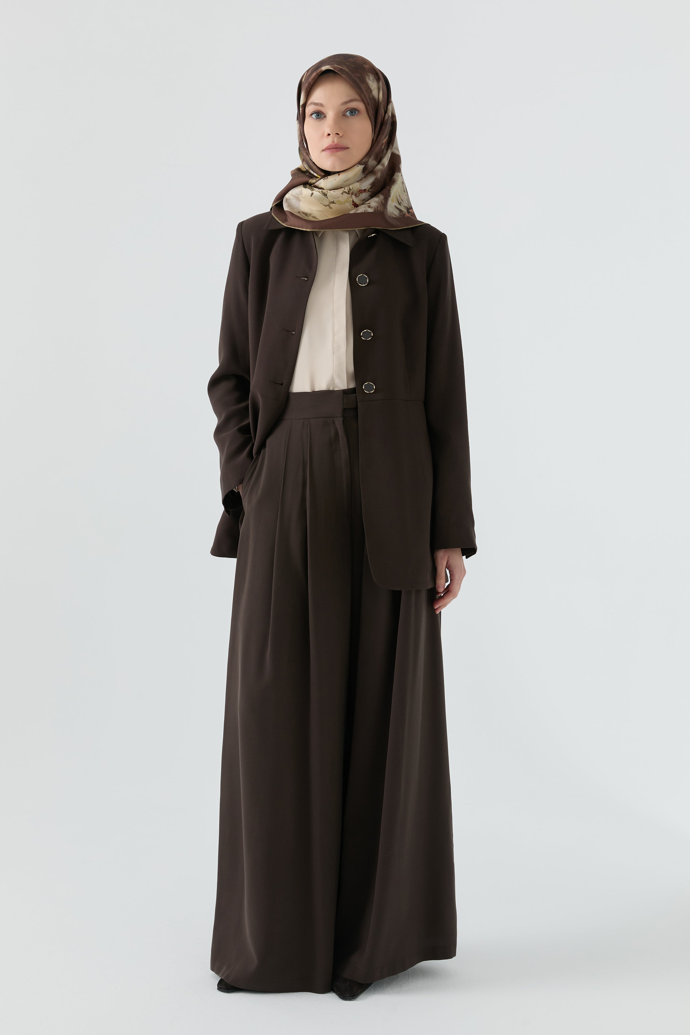 Bel Detaylı Pantolon - Acı Kahve TUGBA