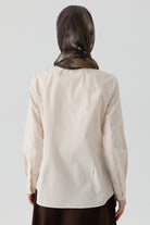 Pensli Poplin Gömlek - Bej TUGBA